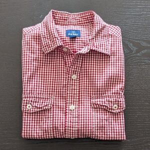 Old Navy Men’s Short Sleeve Gingham Button-Down, Size Small, Red